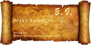 Brill István névjegykártya